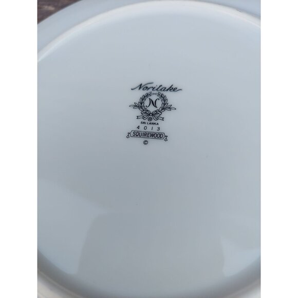 4 Noritake Squirewood 8 3/8" Salad Plates Floral Black & Gray - Picture 4 of 4
